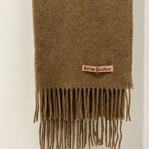 Acne Studios Fringe Wool Scarf (Camel Brown)
